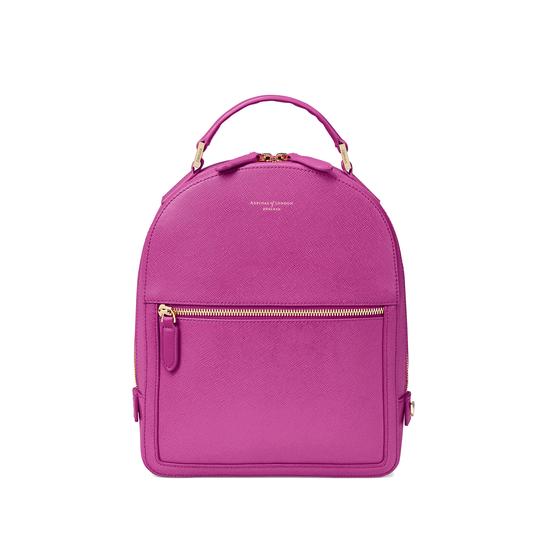 Small Mount Street Backpack in Orchid Saffiano from Aspinal of London