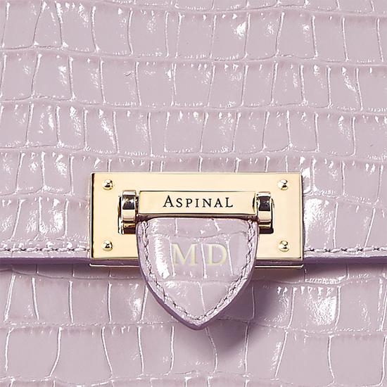 Soho Backpack in Deep Shine Lilac Small Croc from Aspinal of London