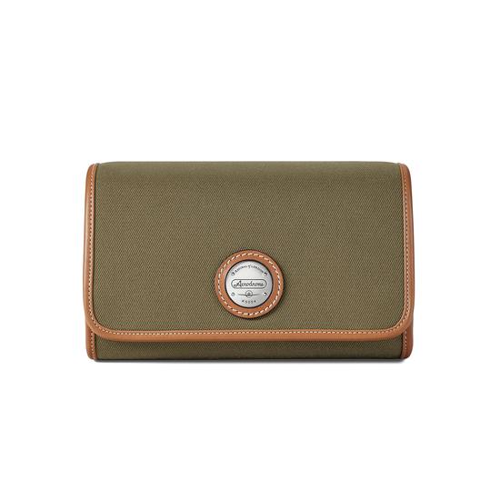 Aerodrome Travel Pack in Khaki Canvas & Smooth Tan from Aspinal of London
