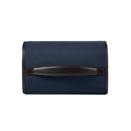 Aerodrome Travel Pack in Navy Canvas & Dark Brown Pebble from Aspinal of London