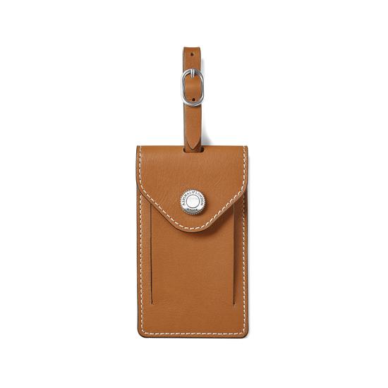 Aerodrome Luggage Tag in Smooth Tan from Aspinal of London