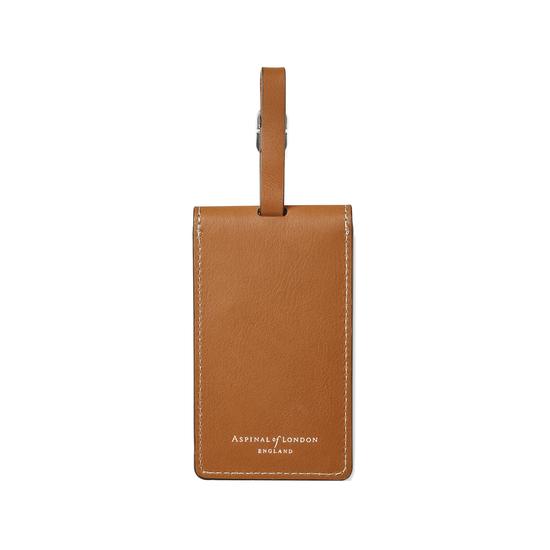 Aerodrome Luggage Tag in Smooth Tan from Aspinal of London