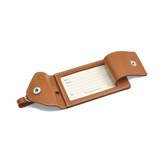 Aerodrome Luggage Tag in Smooth Tan from Aspinal of London