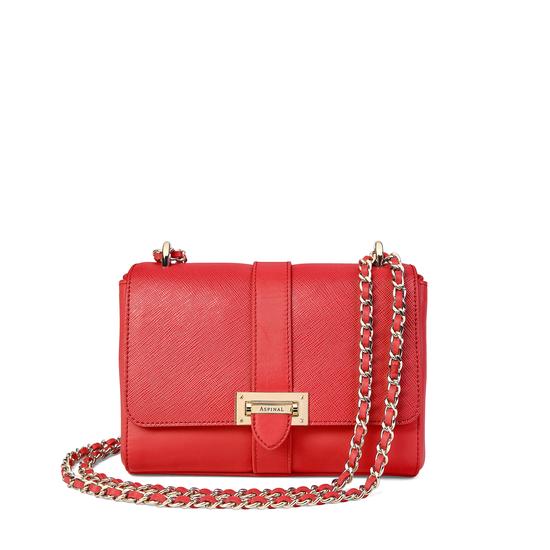Small Lottie Bag in Dahlia Saffiano from Aspinal of London