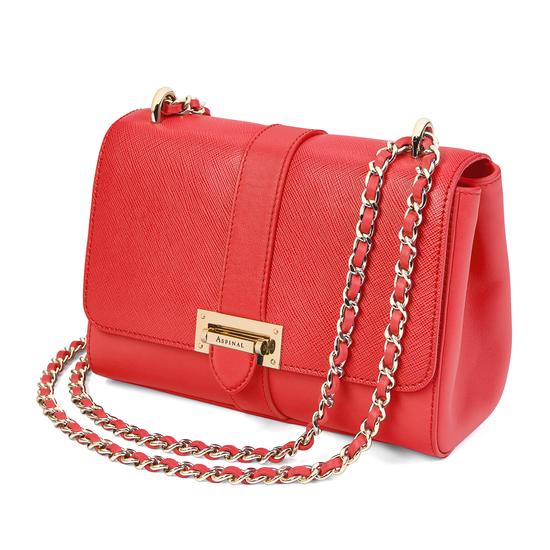 Small Lottie Bag in Dahlia Saffiano from Aspinal of London