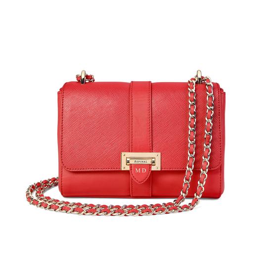Small Lottie Bag in Dahlia Saffiano from Aspinal of London