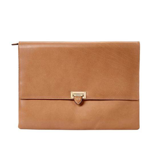 City Document Case in Smooth Natural Tan from Aspinal of London
