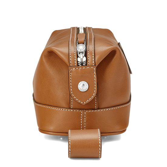 Aerodrome Zip Washbag in Smooth Tan from Aspinal of London