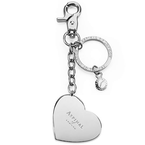 Silver Plated Heart Handbag Charm & Keyring from Aspinal of London