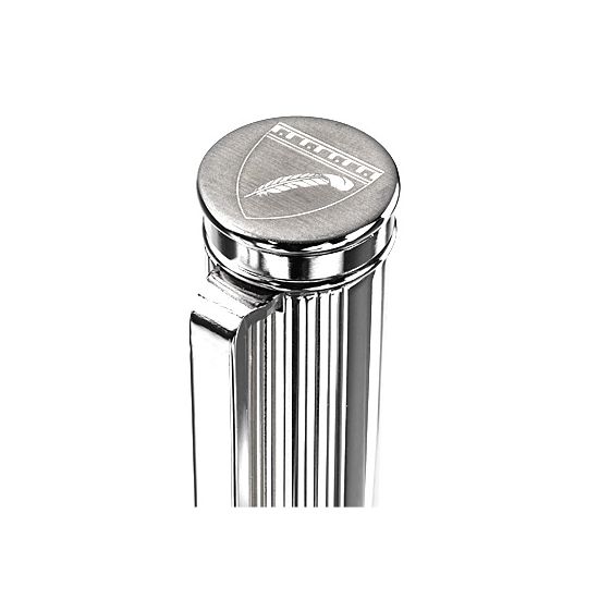 Sterling Silver & Leather Rollerball Pen in Grass Green Lizard from Aspinal of London