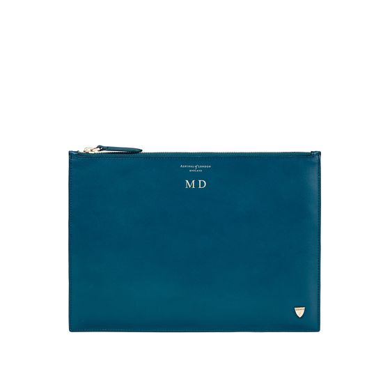 Mount Street Flat Pouch in Smooth Topaz from Aspinal of London