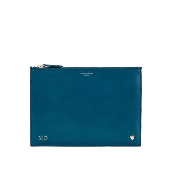 Mount Street Flat Pouch in Smooth Topaz from Aspinal of London