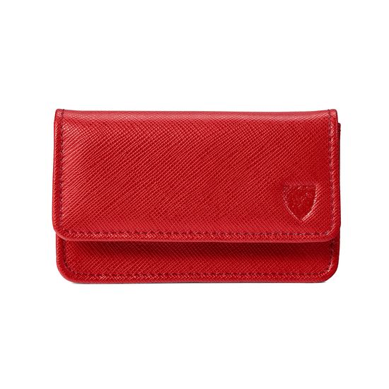 Business & Credit Card Case in Scarlet Saffiano from Aspinal of London