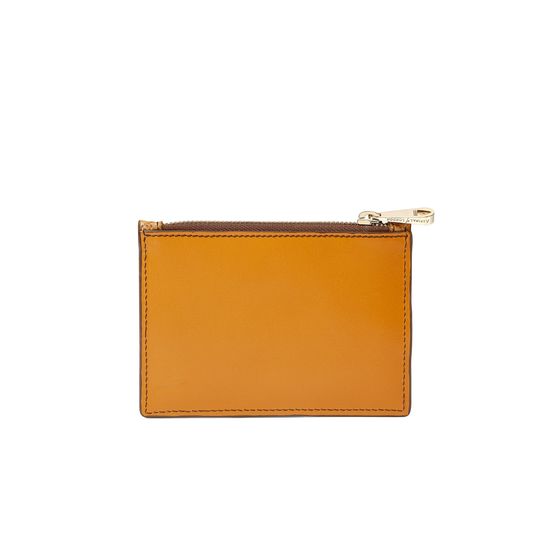 Small Essential Flat Pouch in Mustard Python Print from Aspinal of London