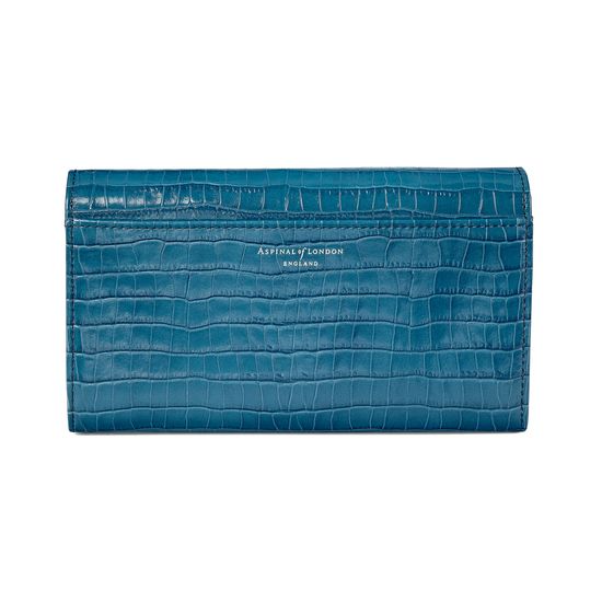 Mayfair Purse in Deep Shine Topaz Small Croc from Aspinal of London