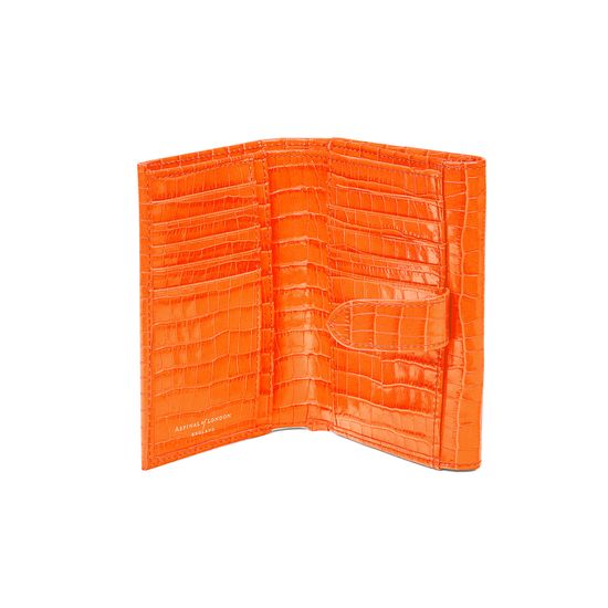 Small Mayfair Purse in Deep Shine Amber Small Croc from Aspinal of London
