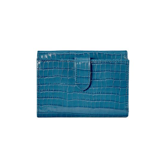 Small Mayfair Purse in Deep Shine Topaz Small Croc from Aspinal of London