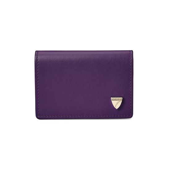 Accordion Zipped Credit Card Holder in Smooth Amethyst from Aspinal of London