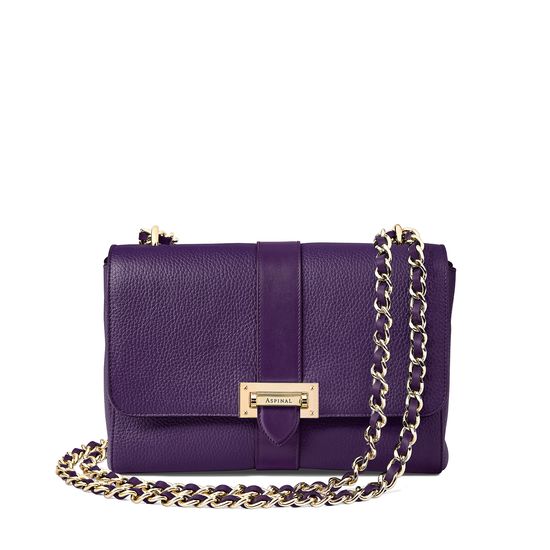 Large Lottie Bag in Amethyst Pebble from Aspinal of London