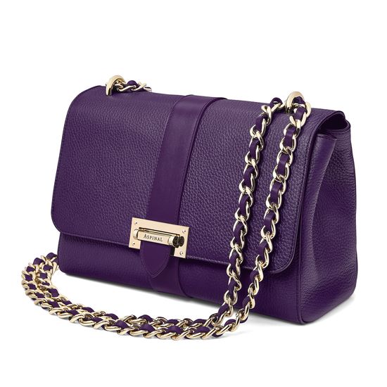 Large Lottie Bag in Amethyst Pebble from Aspinal of London