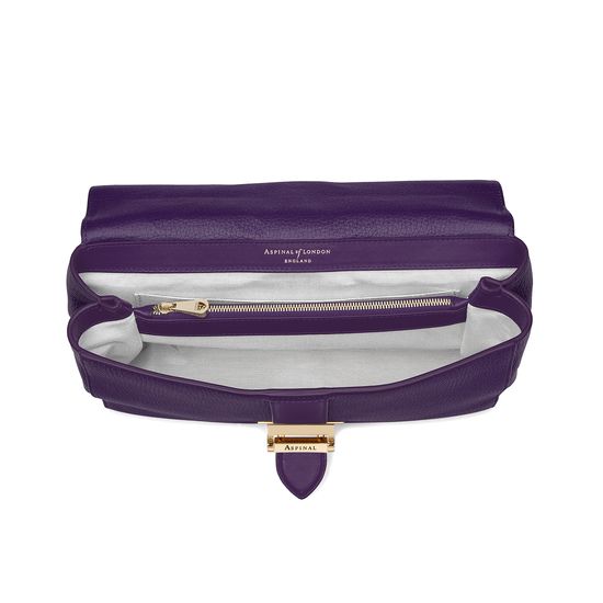 Large Lottie Bag in Amethyst Pebble from Aspinal of London