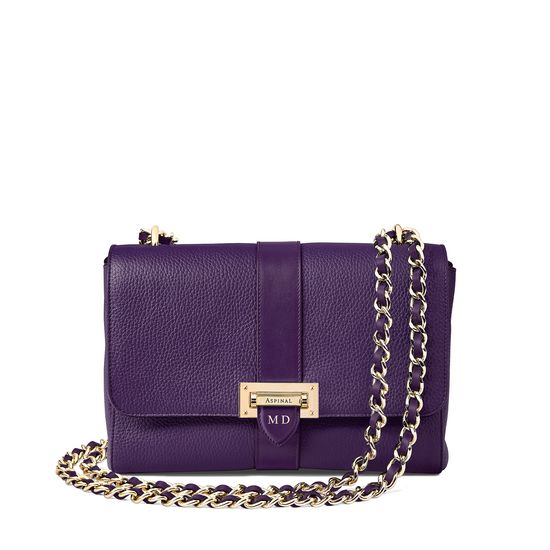 Large Lottie Bag in Amethyst Pebble from Aspinal of London