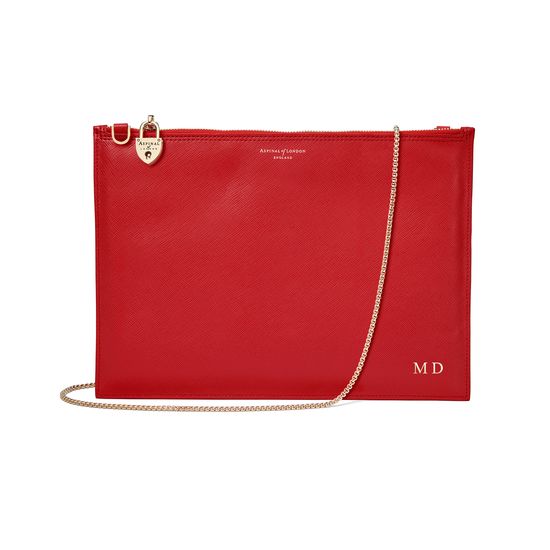 Soho Clutch in Scarlet Saffiano from Aspinal of London