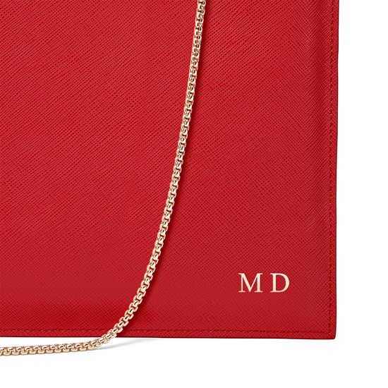 Soho Clutch in Scarlet Saffiano from Aspinal of London