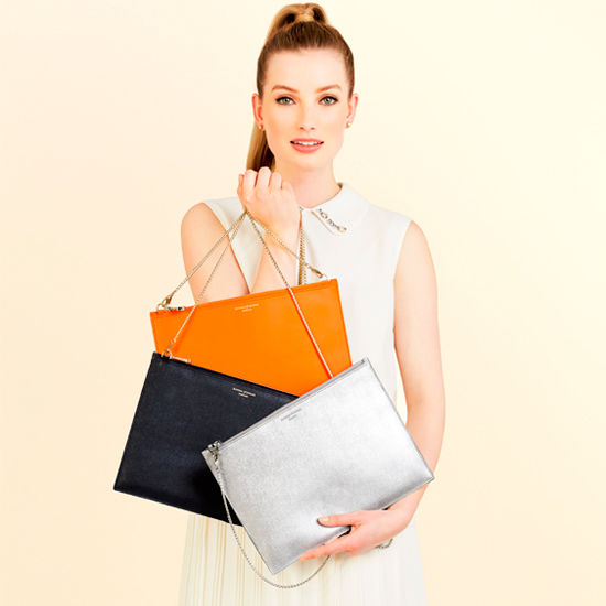 Soho Clutch in Scarlet Saffiano from Aspinal of London