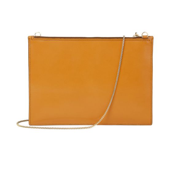 Soho Clutch in Mustard Python Print from Aspinal of London
