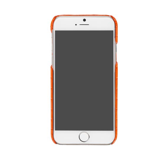 iPhone 7 Plus Leather Cover in Deep Shine Amber Small Croc from Aspinal of London