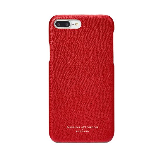 iPhone 7 Plus Leather Cover in Scarlet Saffiano from Aspinal of London