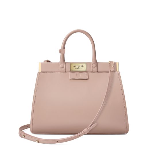 Small Florence Snap Bag in Smooth Soft Taupe from Aspinal of London