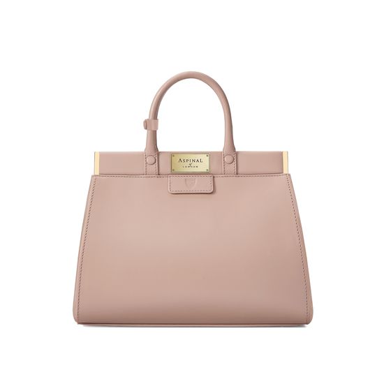 Small Florence Snap Bag in Smooth Soft Taupe from Aspinal of London