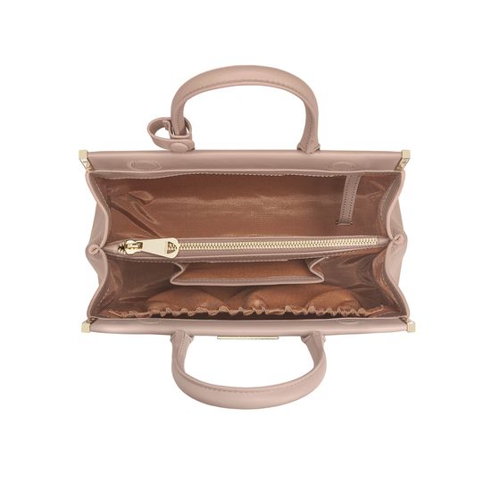 Small Florence Snap Bag in Smooth Soft Taupe from Aspinal of London