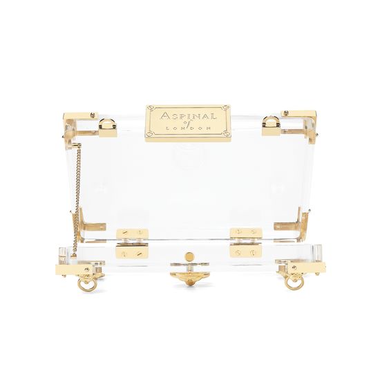 Lion Box Clutch in Transparent Acrylic from Aspinal of London