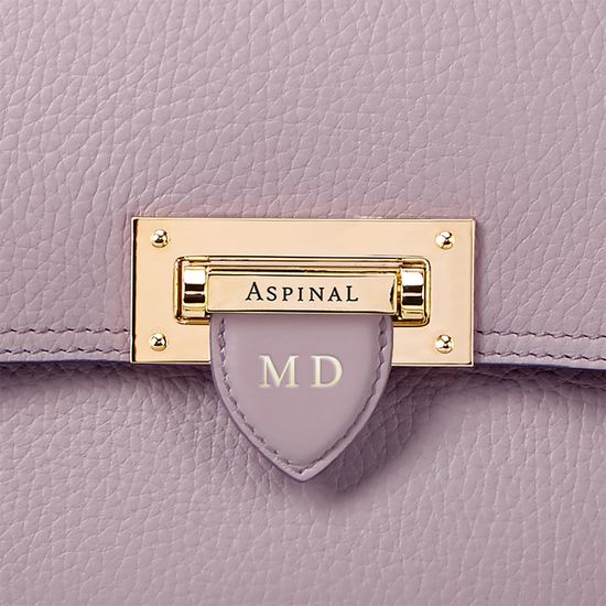 Slouchy Saddle Bag in Lilac Pebble from Aspinal of London