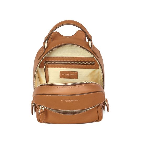 Micro Mount Street Backpack in Smooth Tan from Aspinal of London