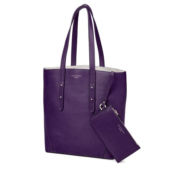 Essential Tote in Amethyst Pebble from Aspinal of London