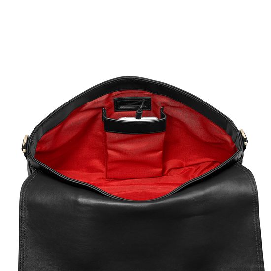 Large City Mollie Satchel in Black Pebble from Aspinal of London