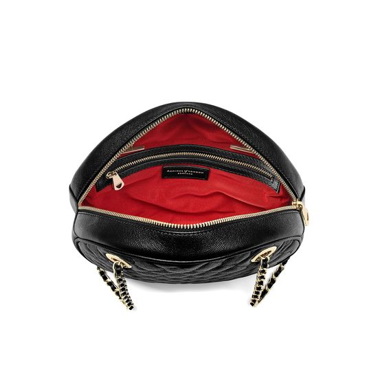Jackie 'O' Bag in Black Quilted Kaviar from Aspinal of London