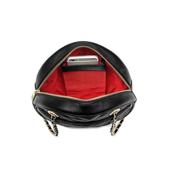 Jackie 'O' Bag in Black Quilted Kaviar from Aspinal of London