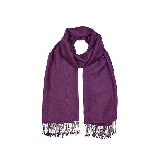 Essential Silk & Cashmere Pashmina in Amethyst from Aspinal of London