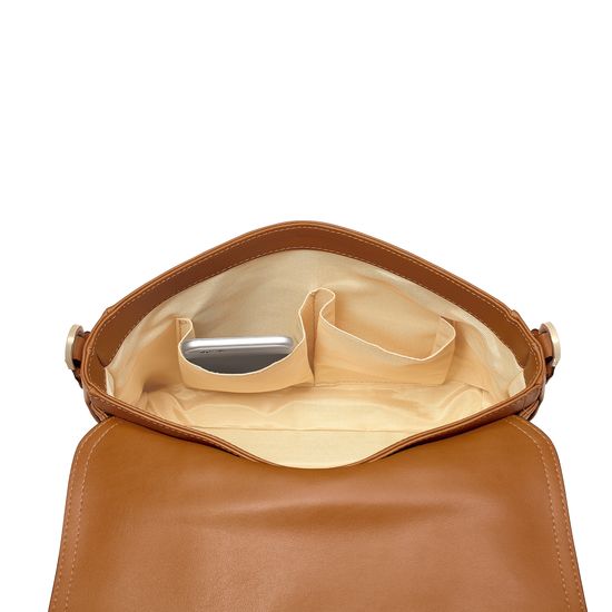 Small Country Mollie Satchel in Smooth Tan from Aspinal of London
