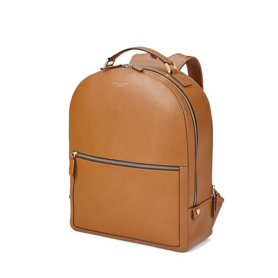 Large Mount Street Backpack in Smooth Tan from Aspinal of London