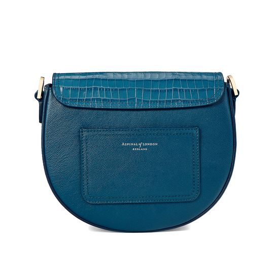 Portobello Bag in Topaz Kaviar & Deep Shine Small Croc from Aspinal of London