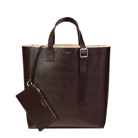 Editor's 'A' Tote in Brown Saffiano from Aspinal of London