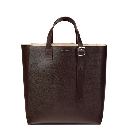 Editor's 'A' Tote in Brown Saffiano from Aspinal of London