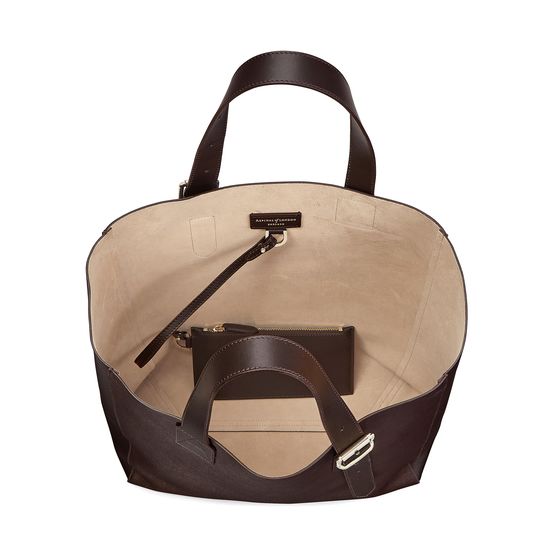 Editor's 'A' Tote in Brown Saffiano from Aspinal of London