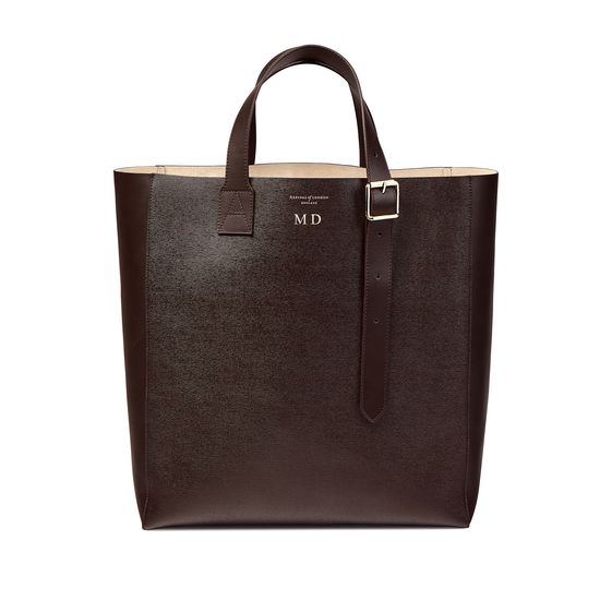 Editor's 'A' Tote in Brown Saffiano from Aspinal of London
